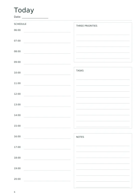 daily original planner PDF page